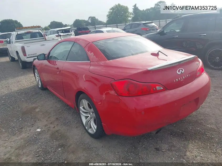 2010 Infiniti G37 VIN: JN1CV6FE7AM353725 Lot: 45636293