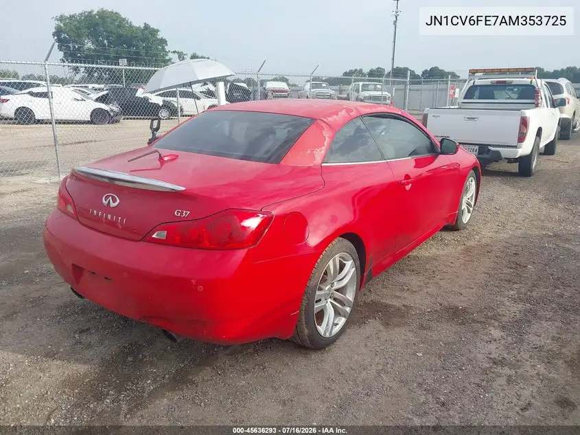 2010 Infiniti G37 VIN: JN1CV6FE7AM353725 Lot: 45636293