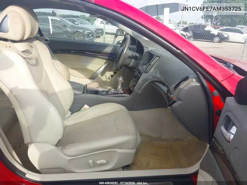 2010 Infiniti G37 VIN: JN1CV6FE7AM353725 Lot: 45636293