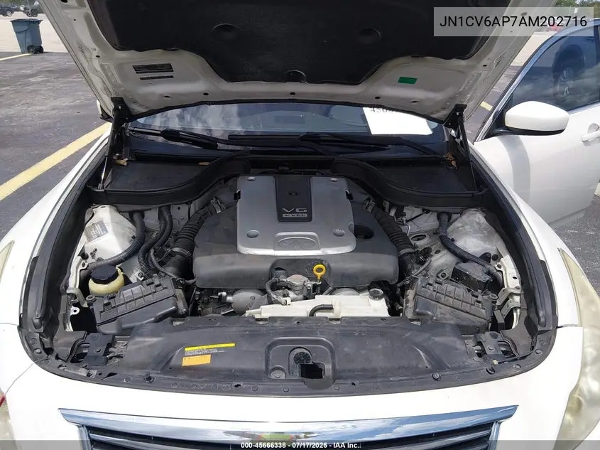 2010 Infiniti G37 Journey VIN: JN1CV6AP7AM202716 Lot: 45666338