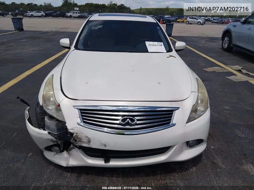 2010 Infiniti G37 Journey VIN: JN1CV6AP7AM202716 Lot: 45666338