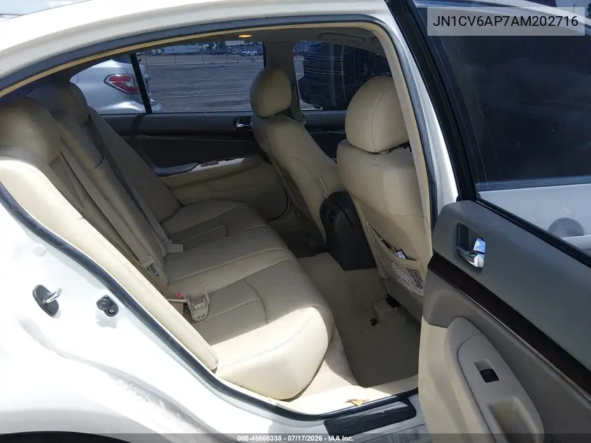 2010 Infiniti G37 Journey VIN: JN1CV6AP7AM202716 Lot: 45666338