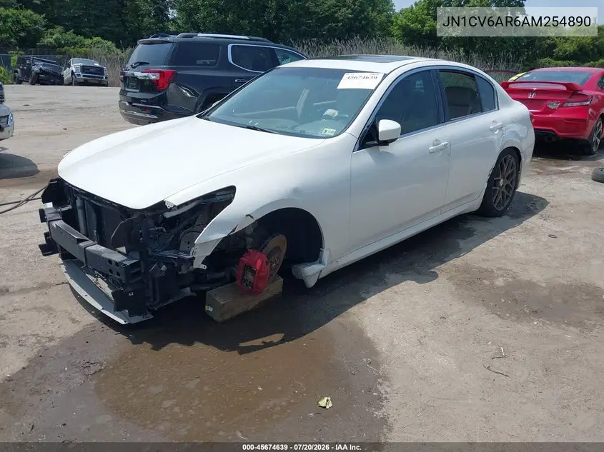 2010 Infiniti G37X VIN: JN1CV6AR6AM254890 Lot: 45674639