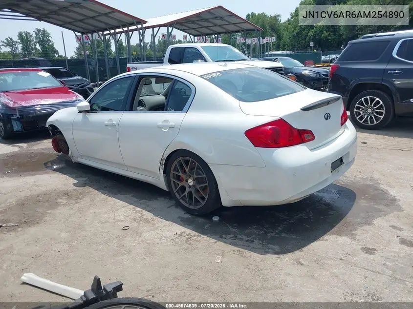 2010 Infiniti G37X VIN: JN1CV6AR6AM254890 Lot: 45674639