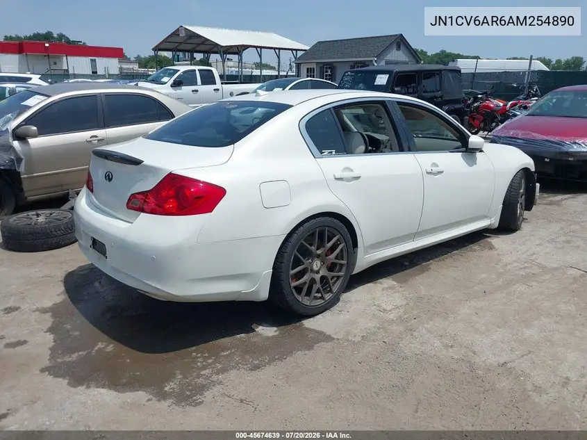 2010 Infiniti G37X VIN: JN1CV6AR6AM254890 Lot: 45674639