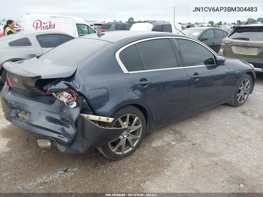 2011 Infiniti G37 Journey VIN: JN1CV6AP3BM304483 Lot: 45366364