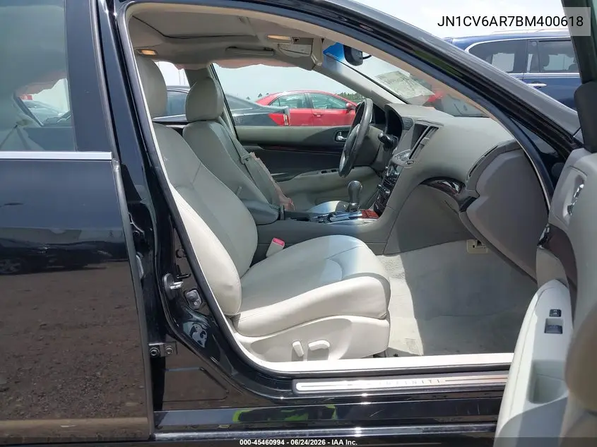 2011 Infiniti G37X VIN: JN1CV6AR7BM400618 Lot: 45460994