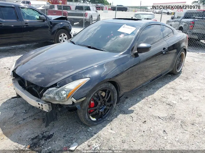 2011 Infiniti G37 Journey VIN: JN1CV6EK0BM210978 Lot: 45530197