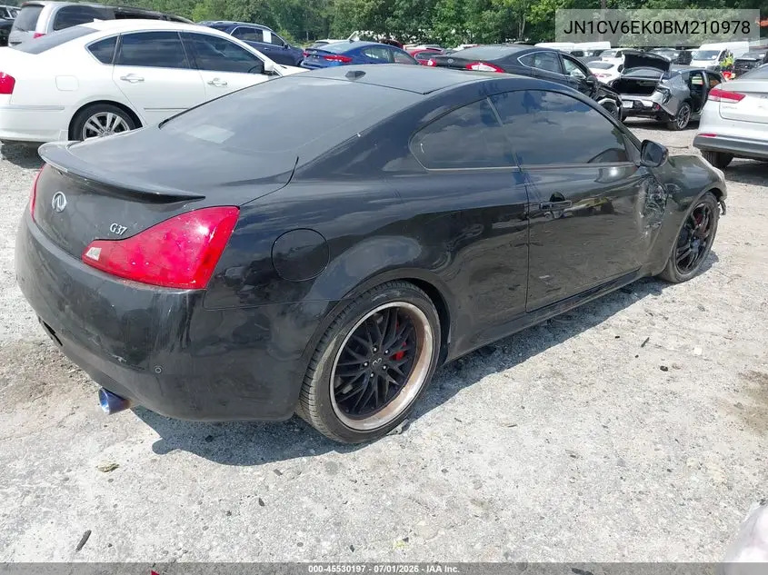 2011 Infiniti G37 Journey VIN: JN1CV6EK0BM210978 Lot: 45530197