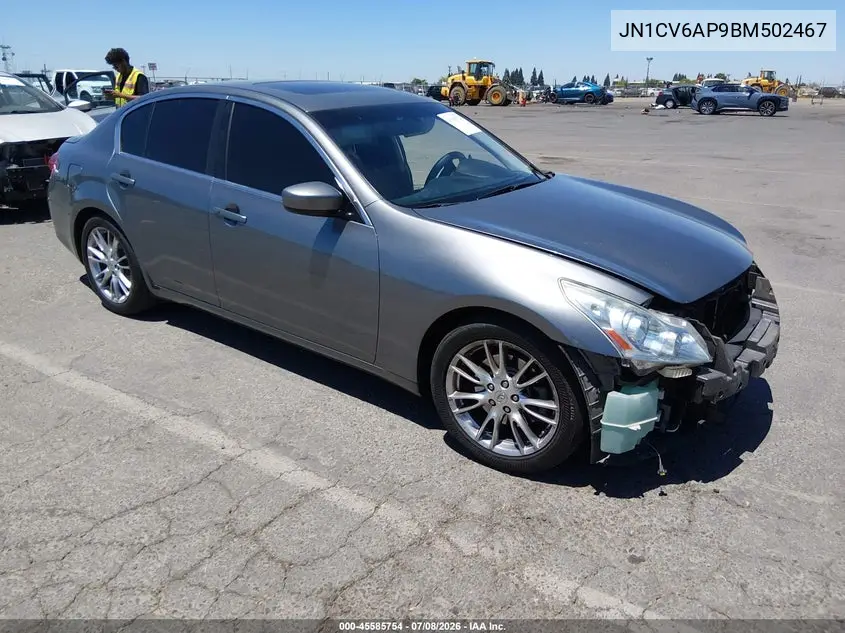 2011 Infiniti G37 Journey VIN: JN1CV6AP9BM502467 Lot: 45585754