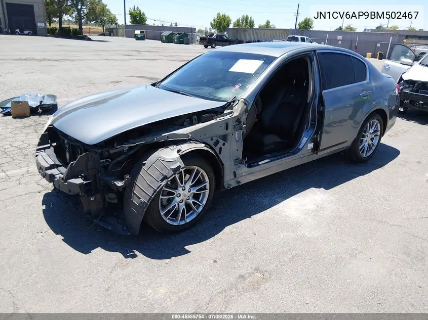 2011 Infiniti G37 Journey VIN: JN1CV6AP9BM502467 Lot: 45585754