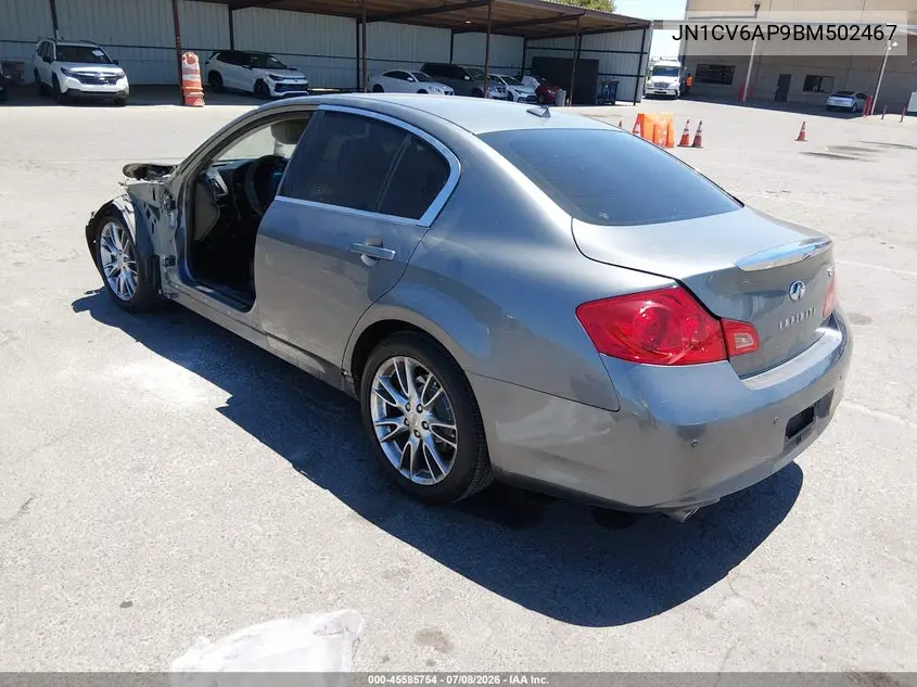 2011 Infiniti G37 Journey VIN: JN1CV6AP9BM502467 Lot: 45585754