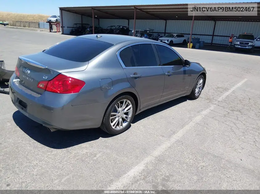 2011 Infiniti G37 Journey VIN: JN1CV6AP9BM502467 Lot: 45585754