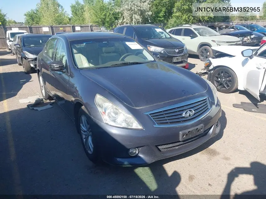 2011 Infiniti G37X VIN: JN1CV6AR6BM352965 Lot: 45592158
