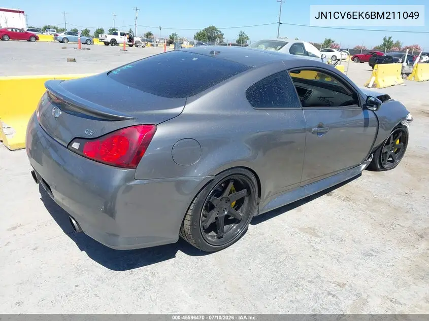2011 Infiniti G37 Ipl VIN: JN1CV6EK6BM211049 Lot: 45596470