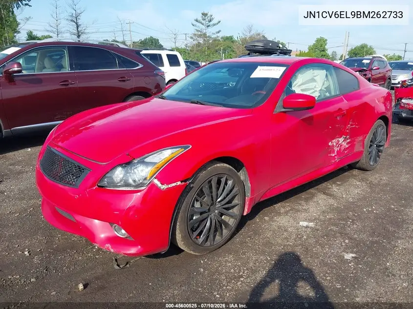 2011 Infiniti G37X VIN: JN1CV6EL9BM262733 Lot: 45600525