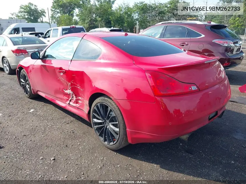 2011 Infiniti G37X VIN: JN1CV6EL9BM262733 Lot: 45600525