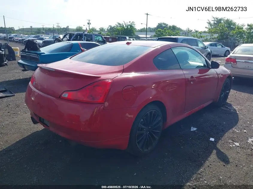 2011 Infiniti G37X VIN: JN1CV6EL9BM262733 Lot: 45600525