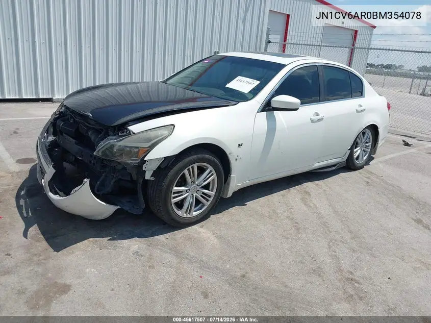 2011 Infiniti G37X VIN: JN1CV6AR0BM354078 Lot: 45617507