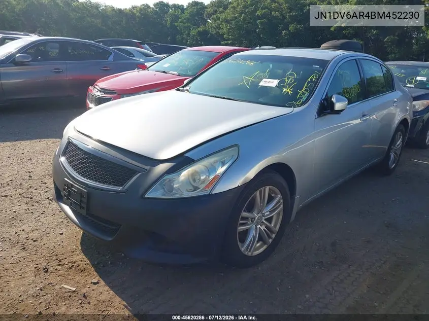 2011 Infiniti G25X VIN: JN1DV6AR4BM452230 Lot: 45620286