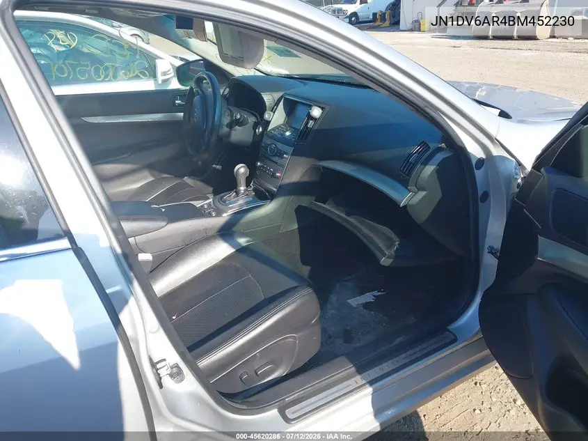 2011 Infiniti G25X VIN: JN1DV6AR4BM452230 Lot: 45620286