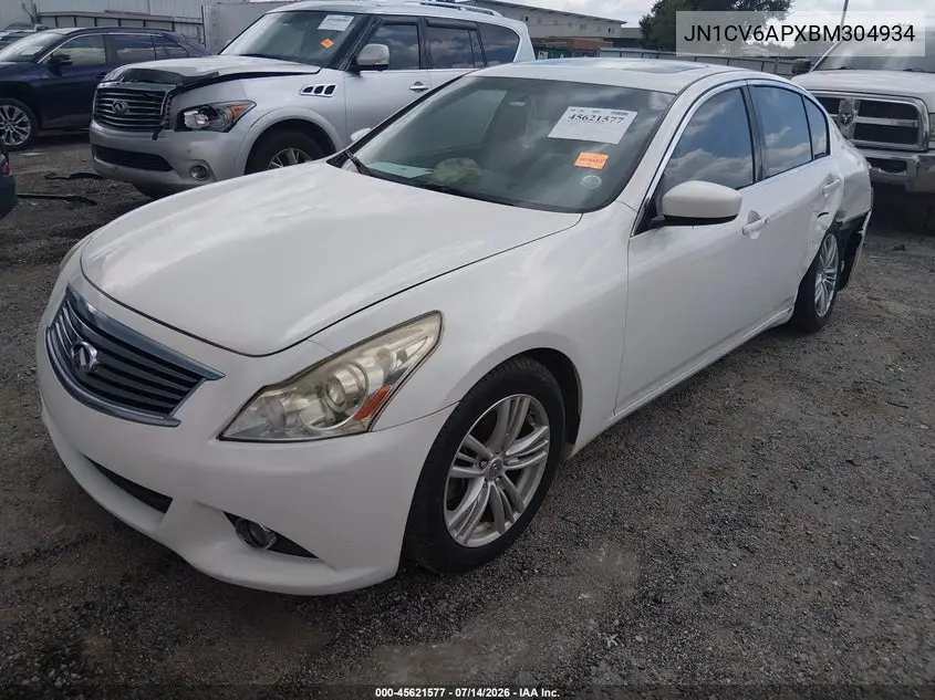 2011 Infiniti G37 Journey VIN: JN1CV6APXBM304934 Lot: 45621577