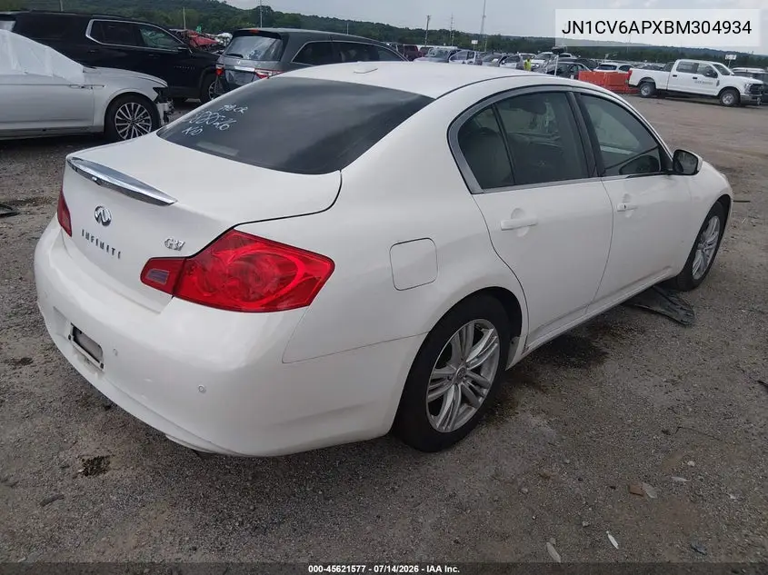 2011 Infiniti G37 Journey VIN: JN1CV6APXBM304934 Lot: 45621577
