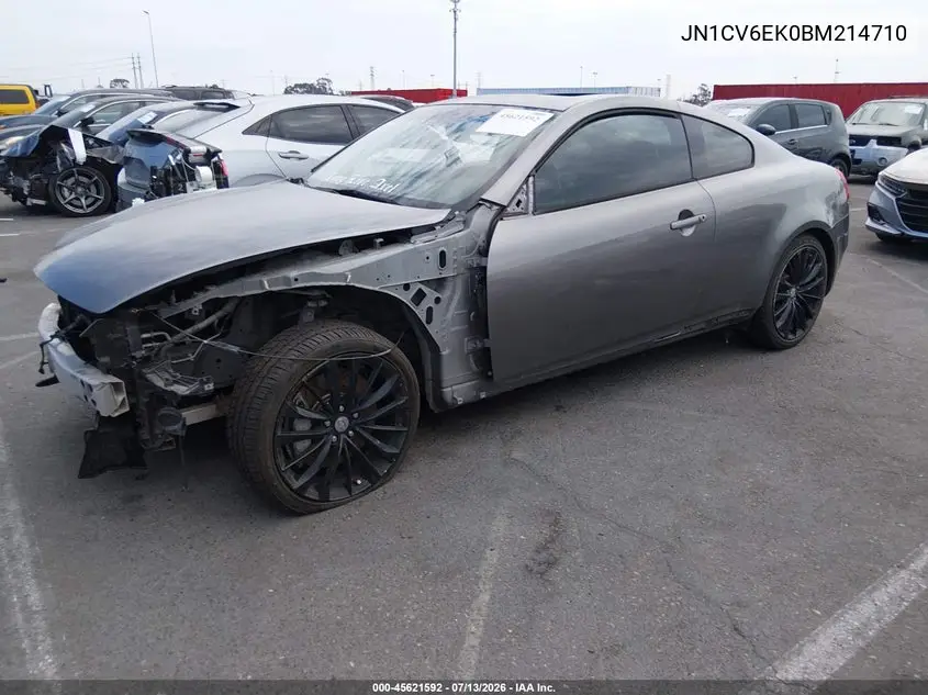 2011 Infiniti G37 Journey VIN: JN1CV6EK0BM214710 Lot: 45621592