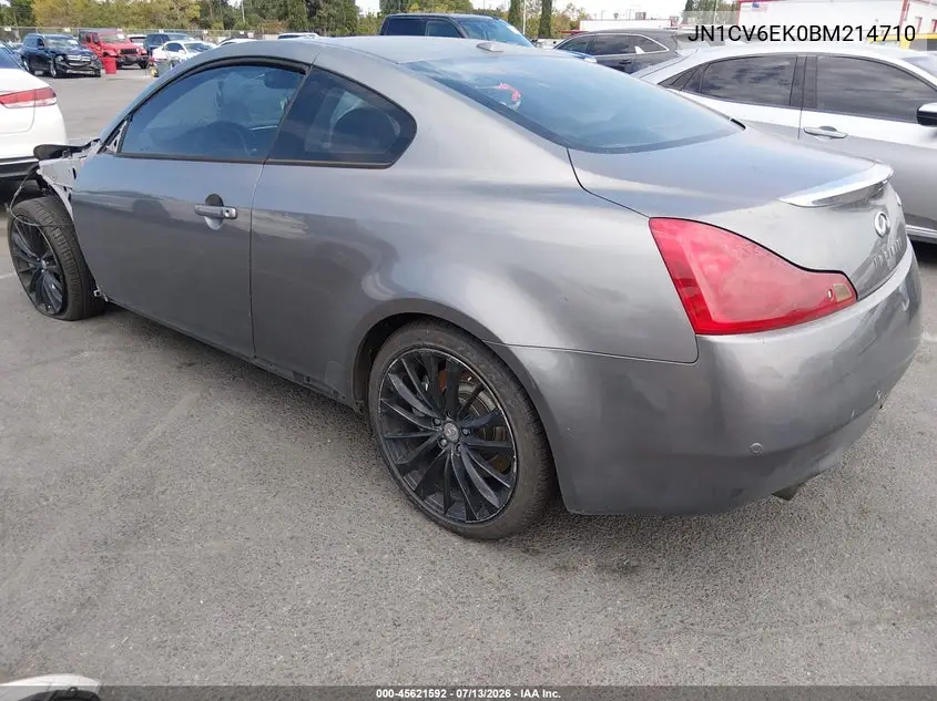 2011 Infiniti G37 Journey VIN: JN1CV6EK0BM214710 Lot: 45621592