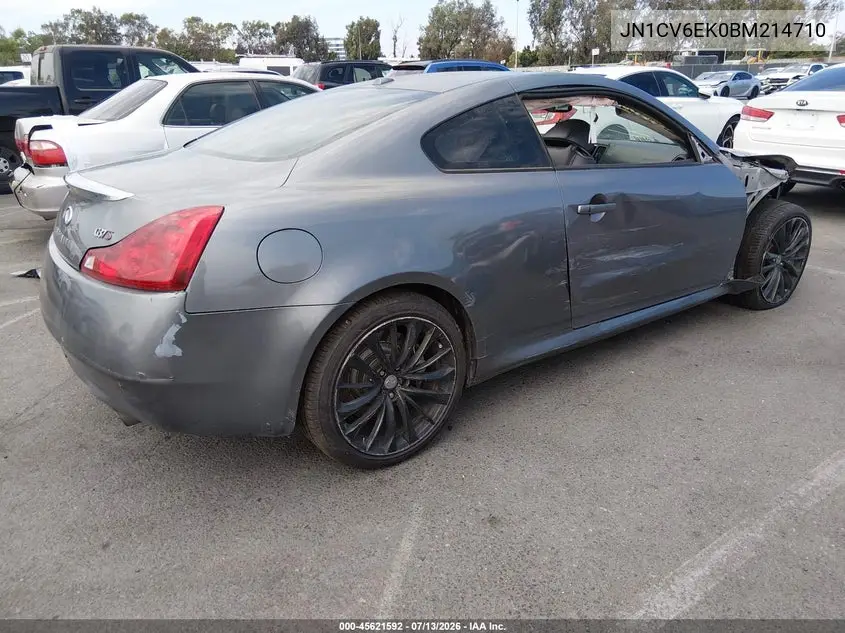 2011 Infiniti G37 Journey VIN: JN1CV6EK0BM214710 Lot: 45621592