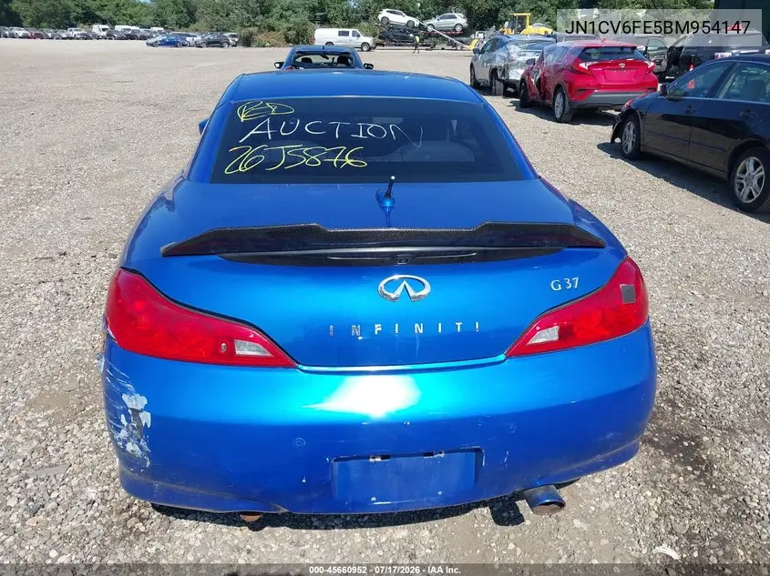 2011 Infiniti G37 VIN: JN1CV6FE5BM954147 Lot: 45660952
