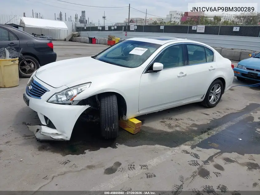 2011 Infiniti G37 Journey VIN: JN1CV6AP9BM300289 Lot: 45665560
