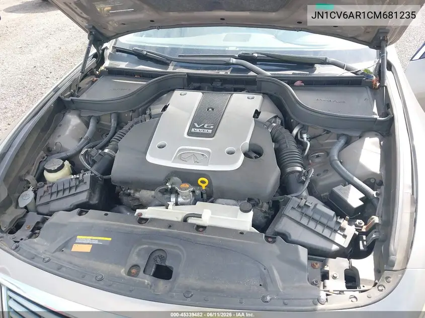 2012 Infiniti G37X VIN: JN1CV6AR1CM681235 Lot: 45339482