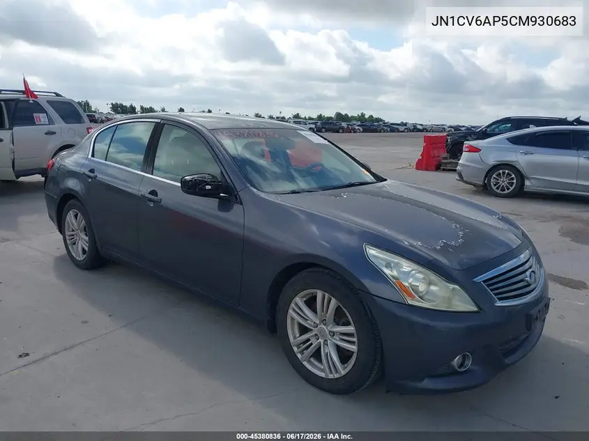 2012 Infiniti G37 Journey VIN: JN1CV6AP5CM930683 Lot: 45380836