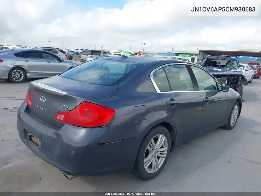 2012 Infiniti G37 Journey VIN: JN1CV6AP5CM930683 Lot: 45380836
