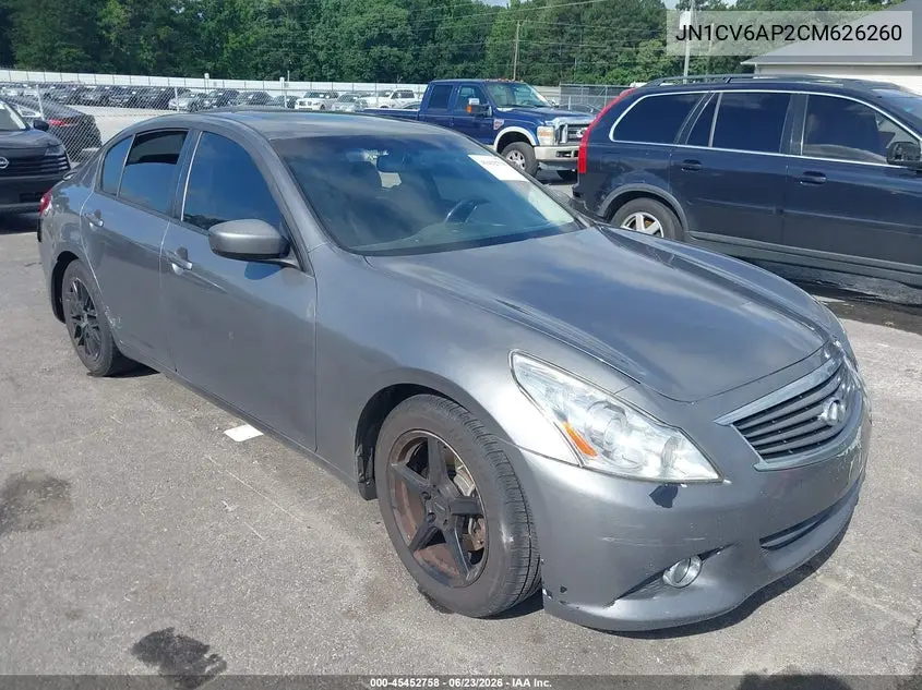2012 Infiniti G37 Journey VIN: JN1CV6AP2CM626260 Lot: 45452758