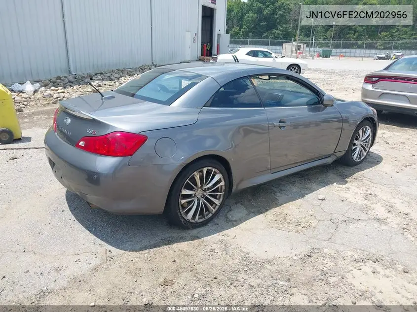 2012 Infiniti G37 VIN: JN1CV6FE2CM202956 Lot: 45497630