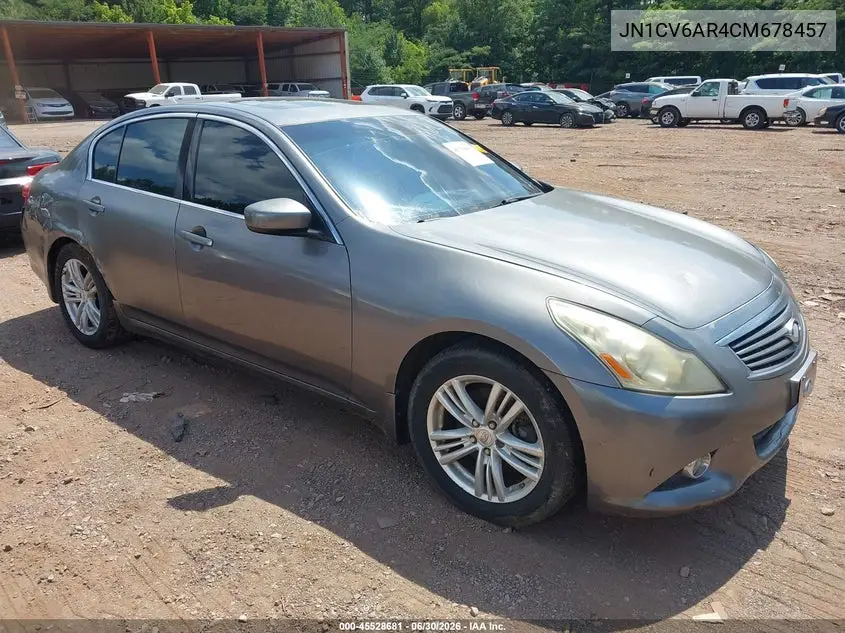 2012 Infiniti G37X VIN: JN1CV6AR4CM678457 Lot: 45528681