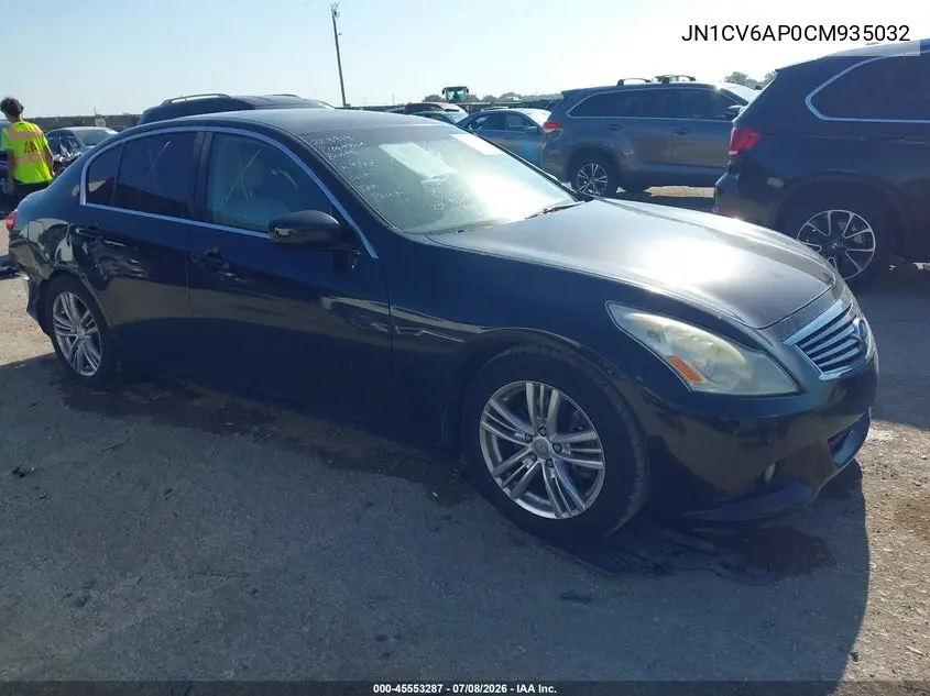 2012 Infiniti G37 Journey VIN: JN1CV6AP0CM935032 Lot: 45553287