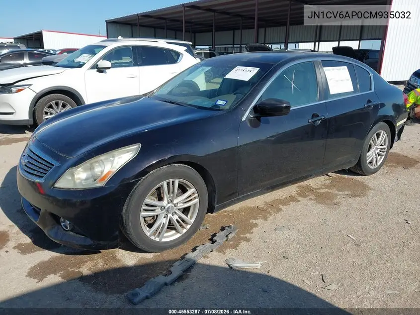 2012 Infiniti G37 Journey VIN: JN1CV6AP0CM935032 Lot: 45553287