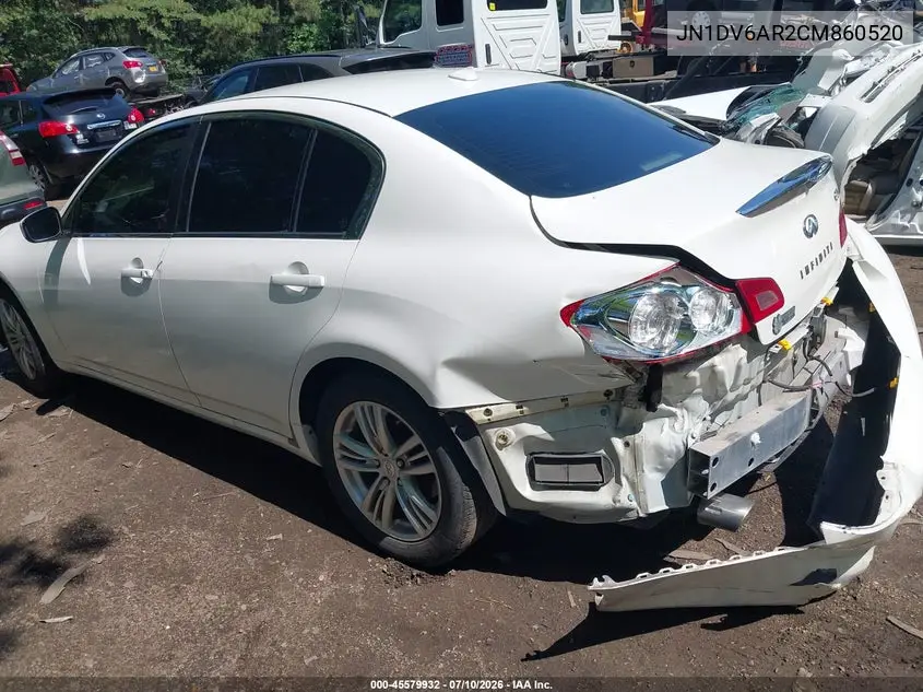 2012 Infiniti G25X VIN: JN1DV6AR2CM860520 Lot: 45579932