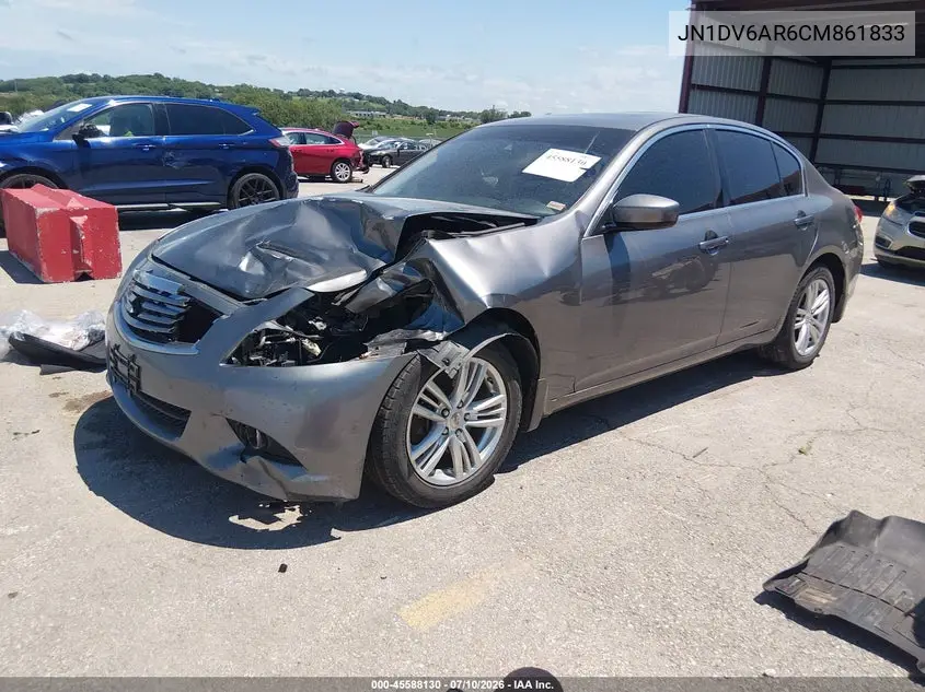 2012 Infiniti G25X VIN: JN1DV6AR6CM861833 Lot: 45588130