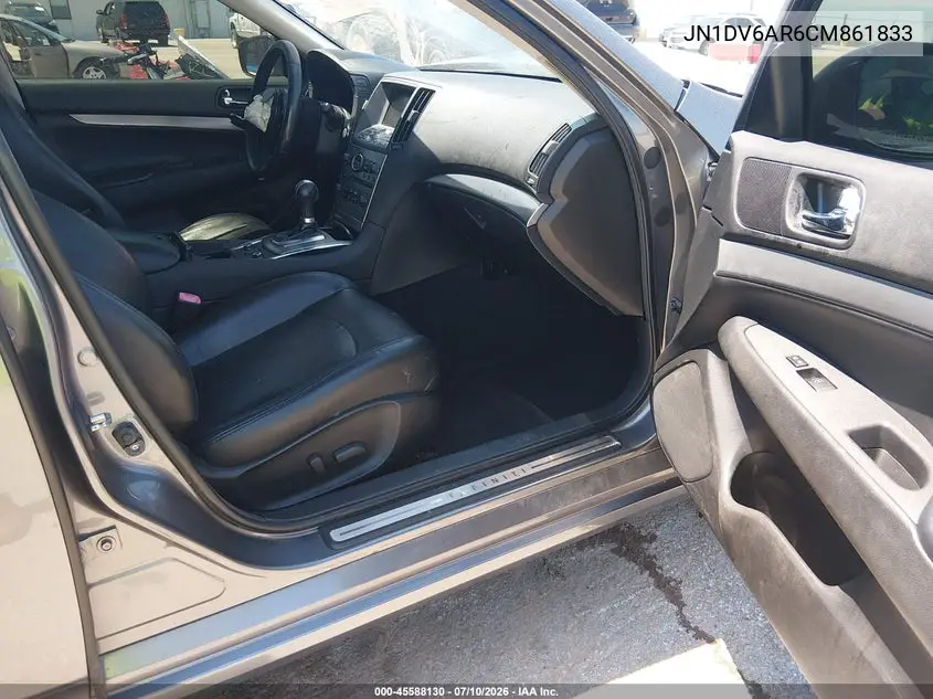 2012 Infiniti G25X VIN: JN1DV6AR6CM861833 Lot: 45588130