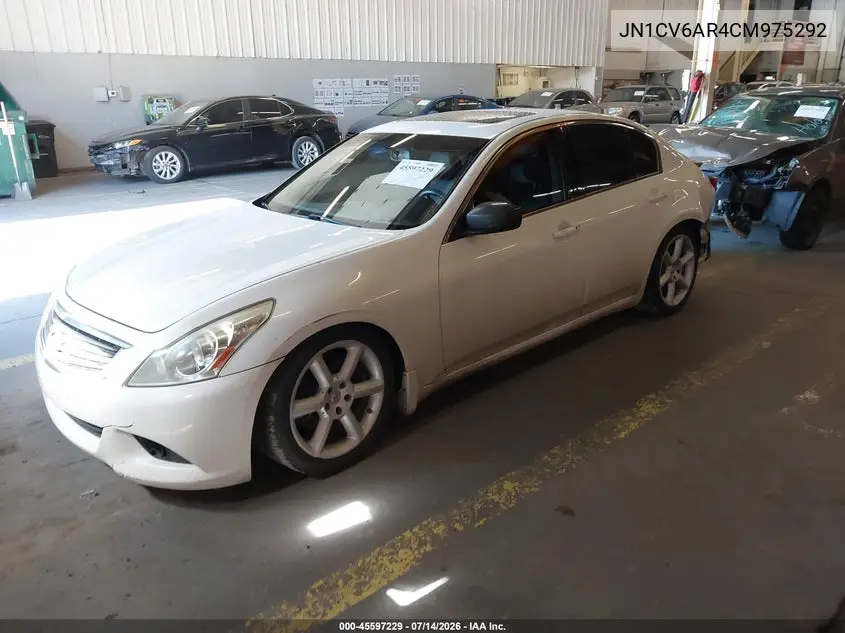 2012 Infiniti G37X VIN: JN1CV6AR4CM975292 Lot: 45597229