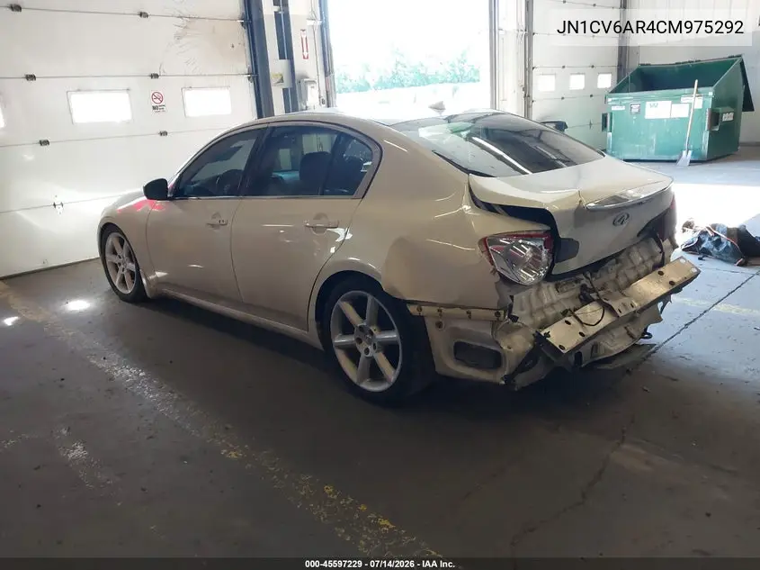 2012 Infiniti G37X VIN: JN1CV6AR4CM975292 Lot: 45597229