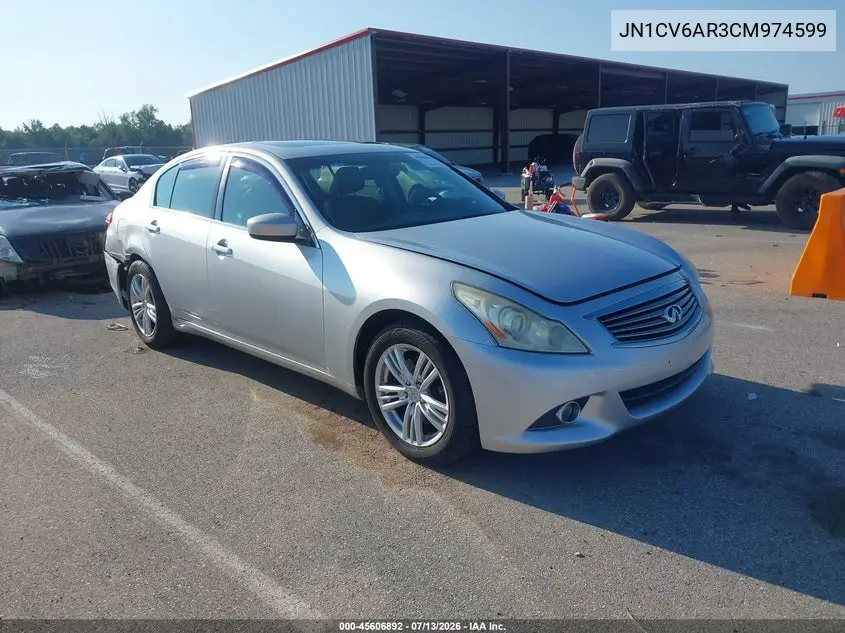 2012 Infiniti G37X VIN: JN1CV6AR3CM974599 Lot: 45606892