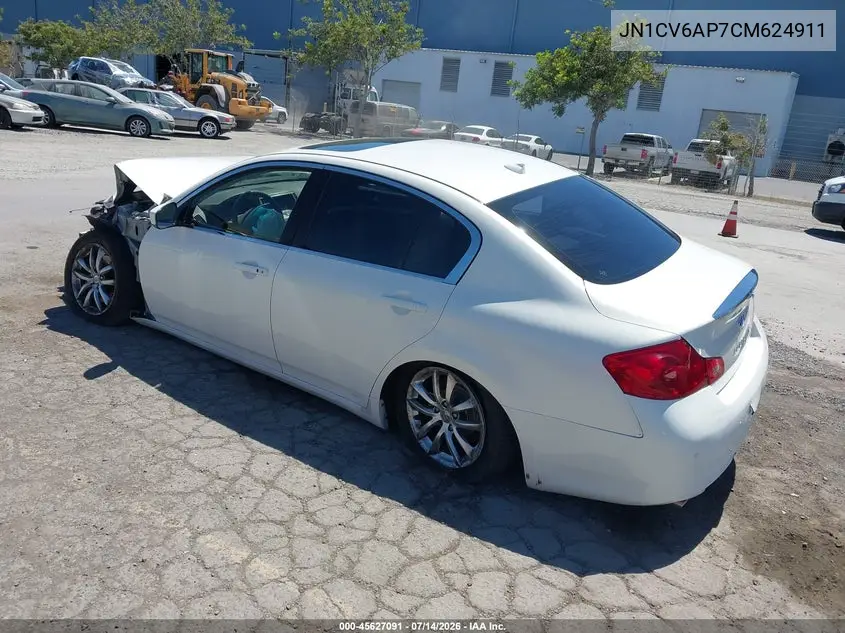 2012 Infiniti G37 Journey VIN: JN1CV6AP7CM624911 Lot: 45627091