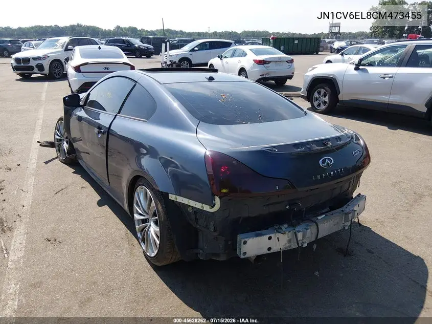 2012 Infiniti G37X VIN: JN1CV6EL8CM473455 Lot: 45628262