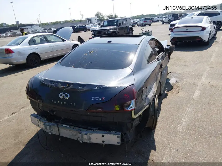 2012 Infiniti G37X VIN: JN1CV6EL8CM473455 Lot: 45628262