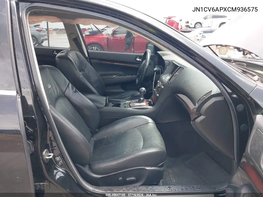 2012 Infiniti G37 Journey VIN: JN1CV6APXCM936575 Lot: 45647188